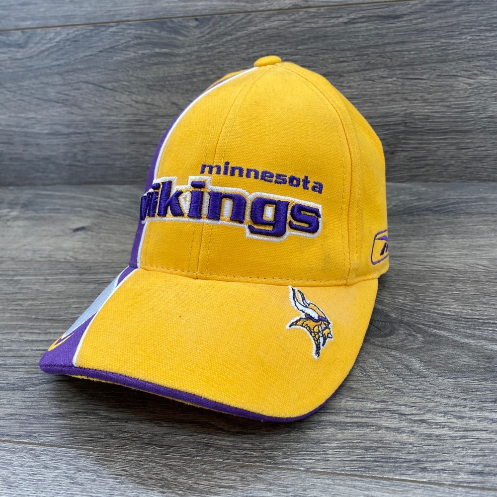 Reebok Minnesota Vikings Hat OSFA Yellow Purple NFL Pro Line Adjustable Cap